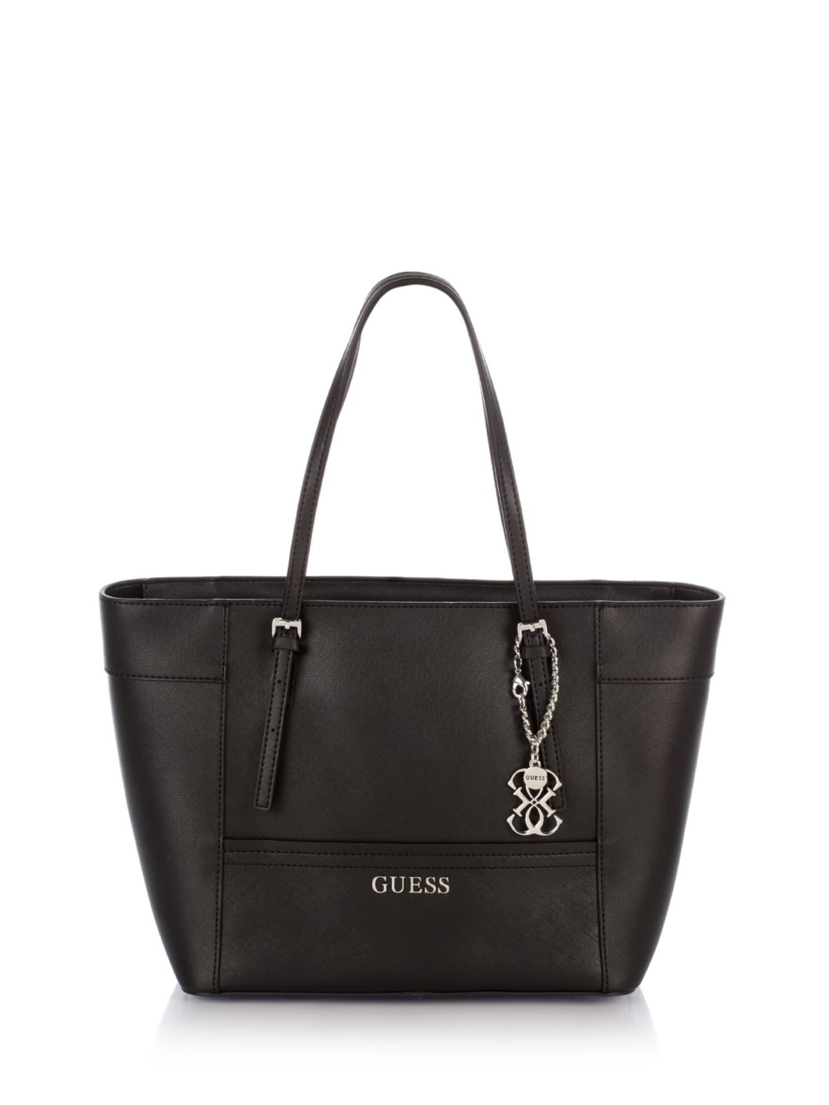 Guess Delaney Small Classic Tote Bag in Black | Lyst