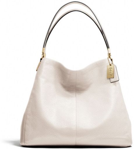 Coach Madison Small Phoebe Shoulder Bag in Leather in White (LI ...