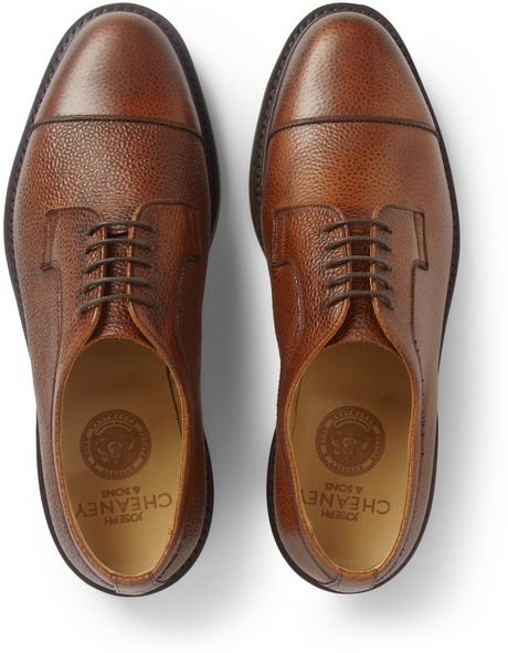 Cheaney Tenterden Pebble-Grain Leather Derby Shoes in Brown for Men | Lyst