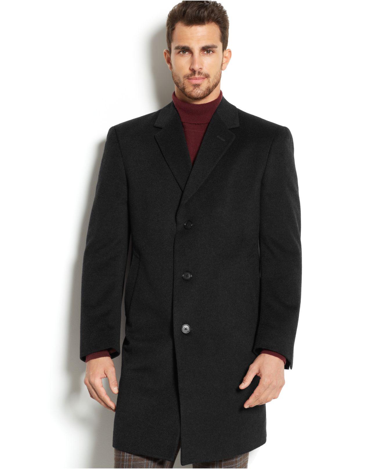 Lyst - Kenneth Cole New York 100% Cashmere Raburn Slim-fit Overcoat in ...