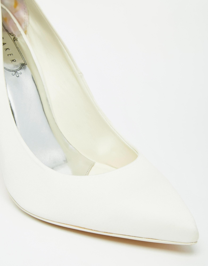 Ted baker Mieon Tie The Knot Bridal Embellished Heel Leather Court ...