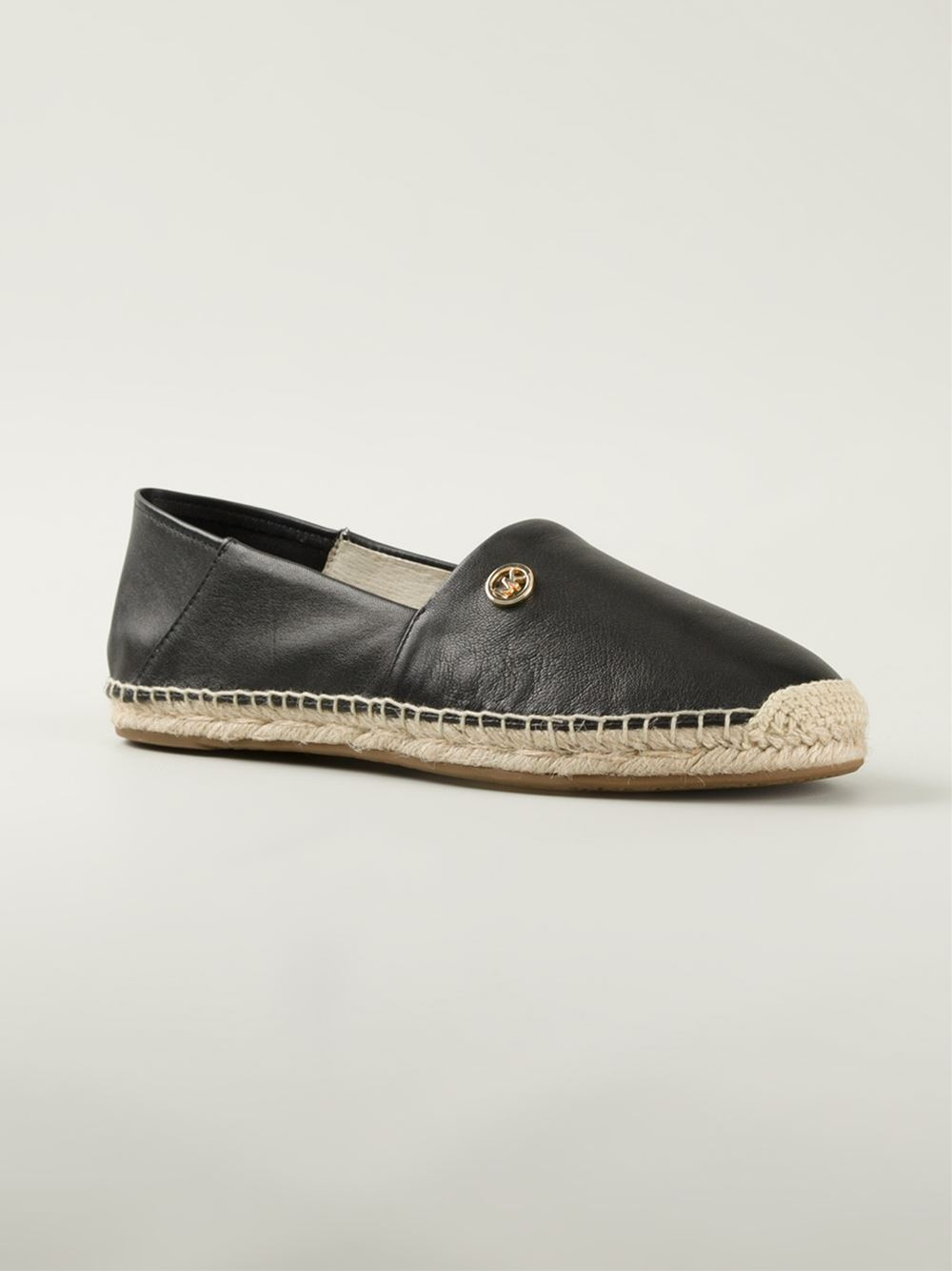 Lyst - Michael Michael Kors Leather Espadrilles in Black