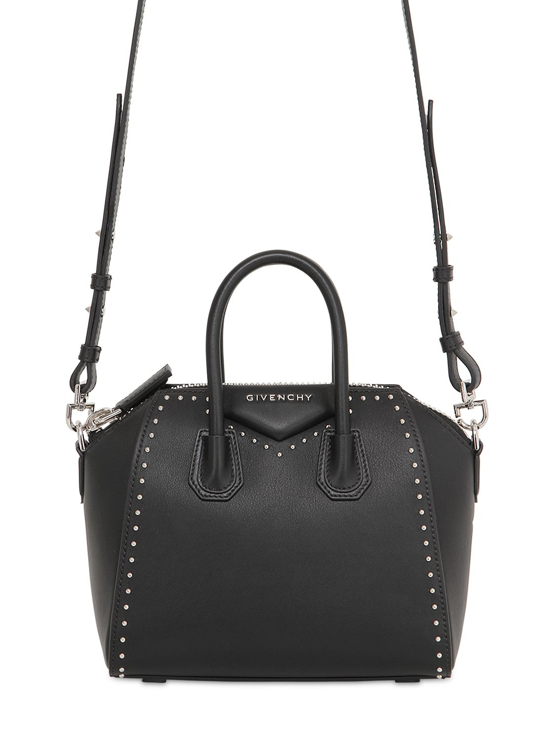 Lyst - Givenchy Mini Antigona Studded Leather Bag in Black