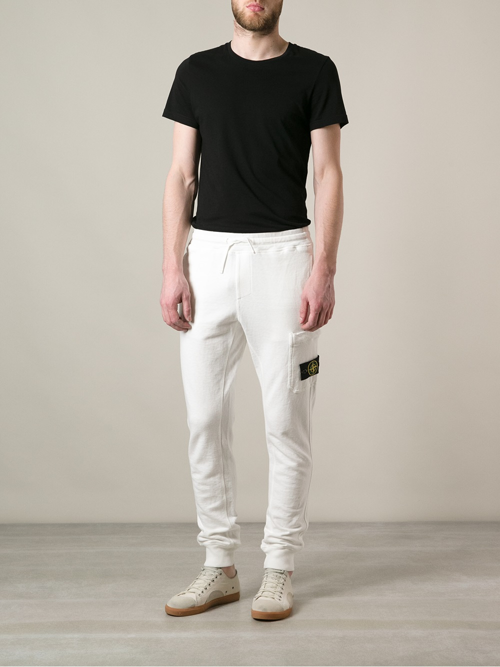 stone island white joggers