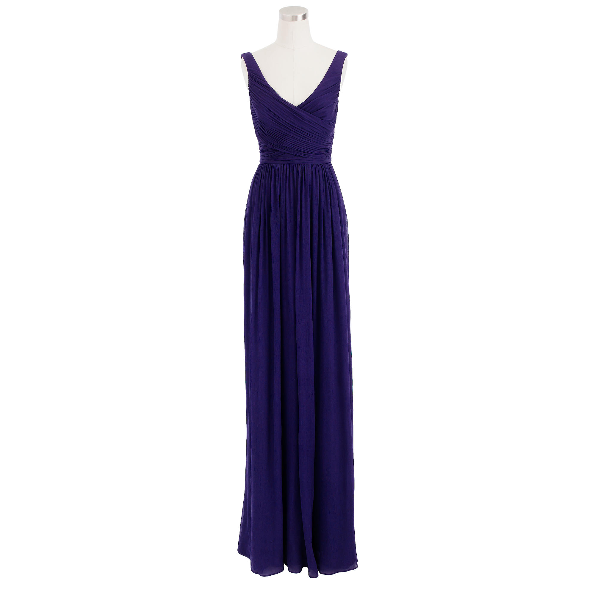 J.crew Heidi Long Dress In Silk Chiffon in Purple | Lyst