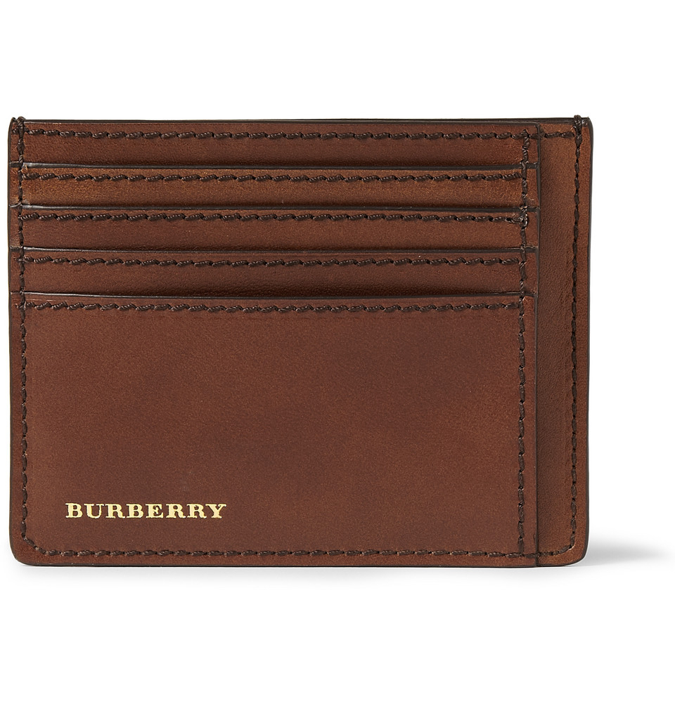 Burberry Leather Card Holder in Brown for Men Lyst