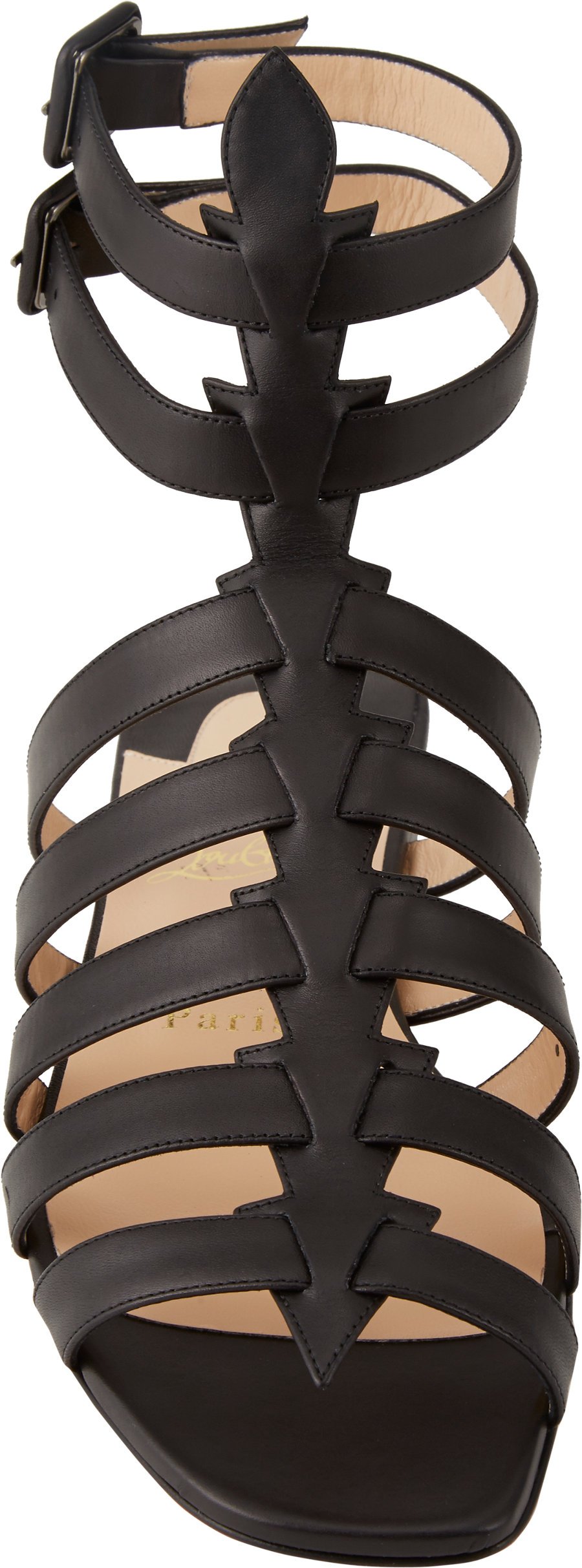 Christian louboutin Neronna Flat Gladiator Sandals in Black | Lyst