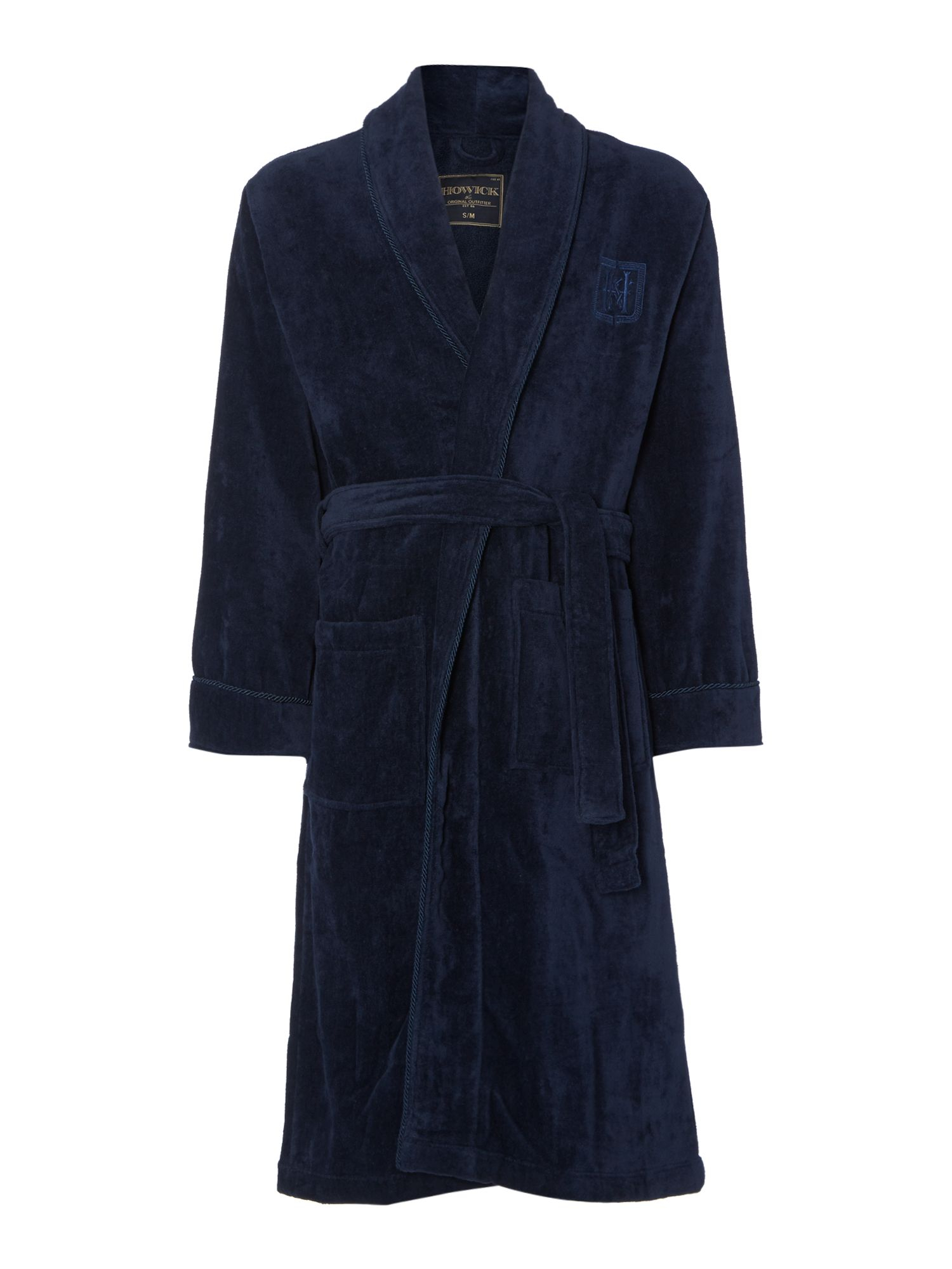Howick Plain Piped Towelling Robe in Blue for Men (Navy) | Lyst