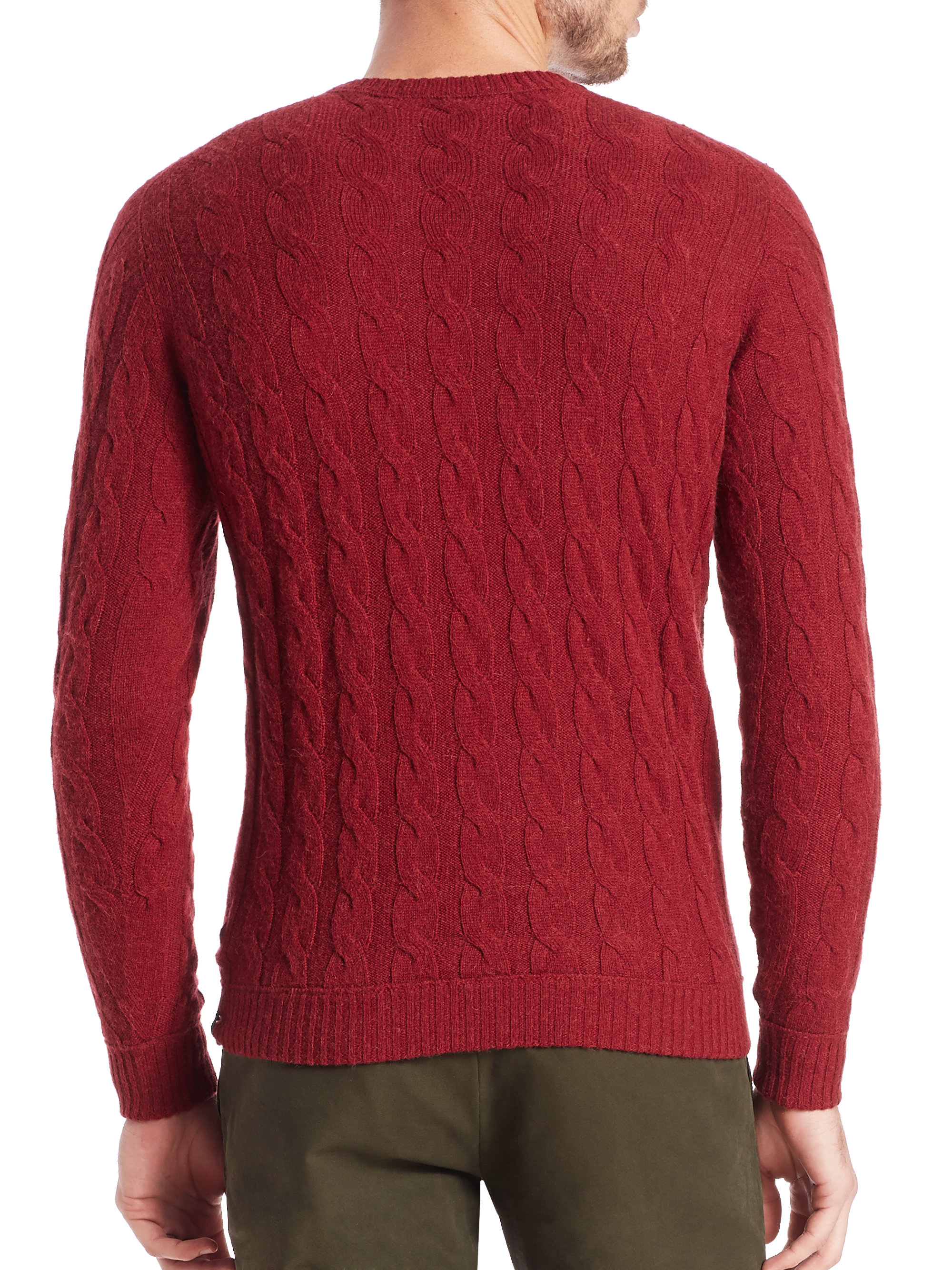 Lyst - Slowear Camel Hair Cable-knit Sweater in Red for Men