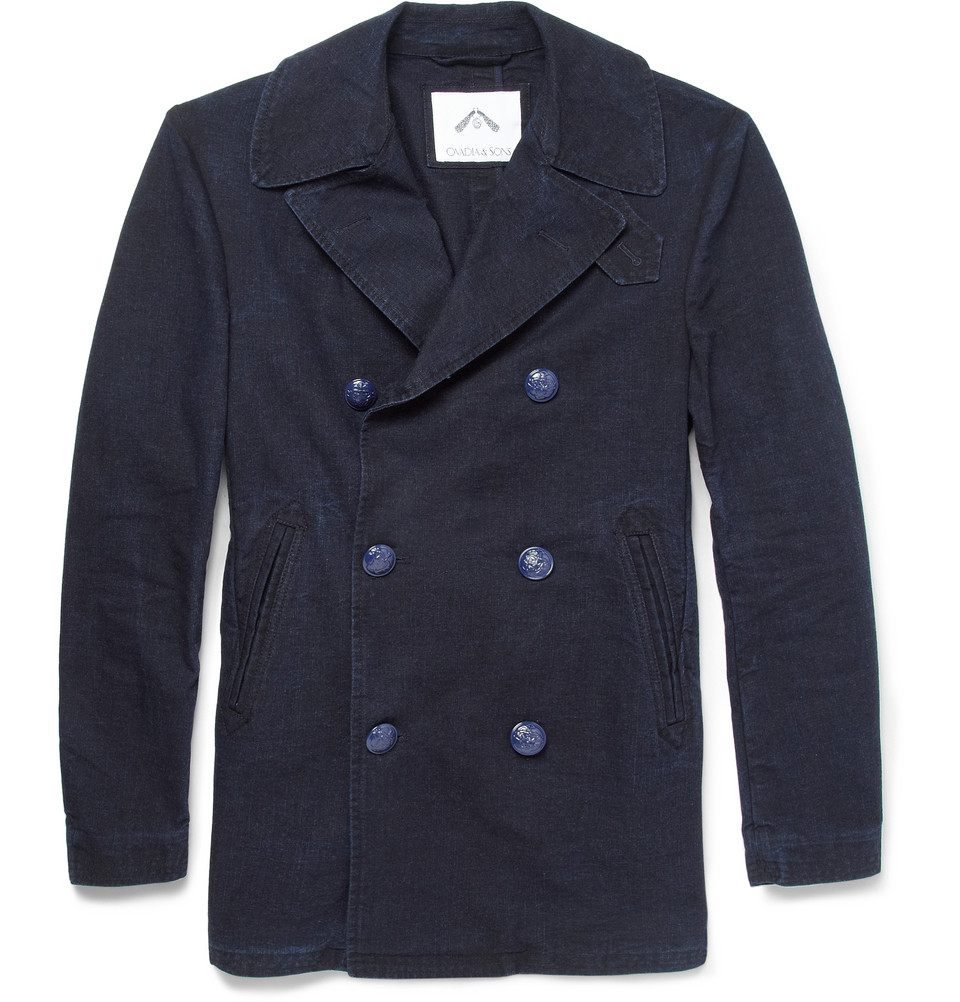Lyst - Ovadia And Sons Slim-Fit Lightweight Cotton-Blend Peacoat in ...