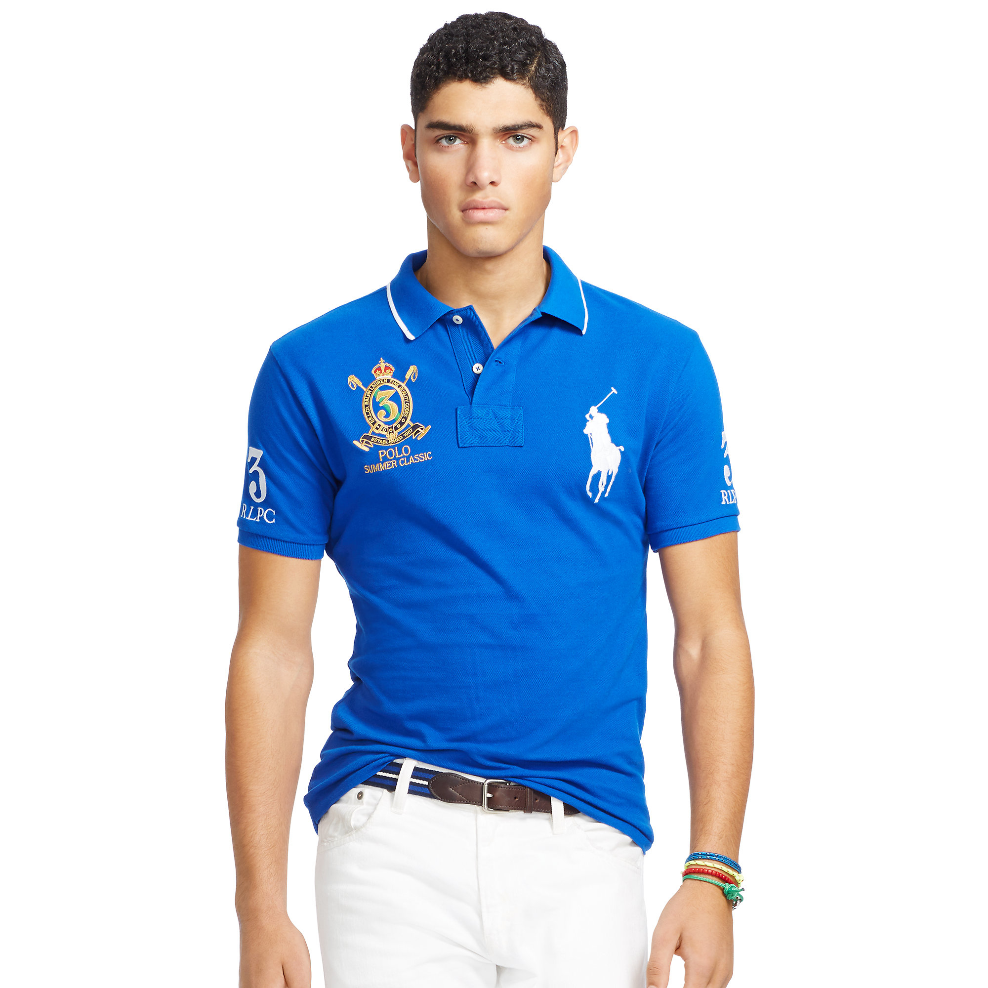 Lyst - Polo Ralph Lauren Custom-fit Big Pony Polo Shirt in Blue for Men