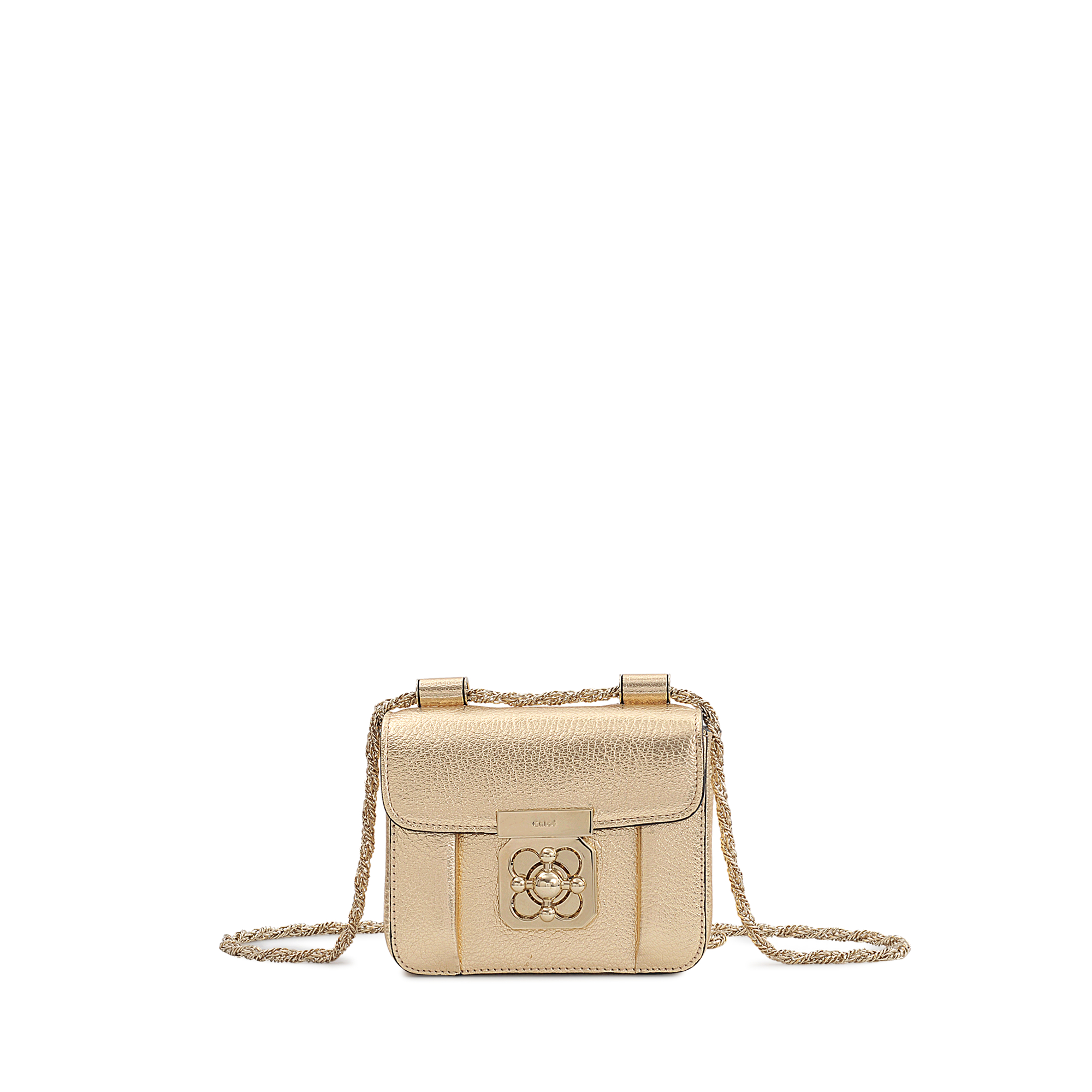 Chlo Elsie Mini Bag Metallic in Gold | Lyst  