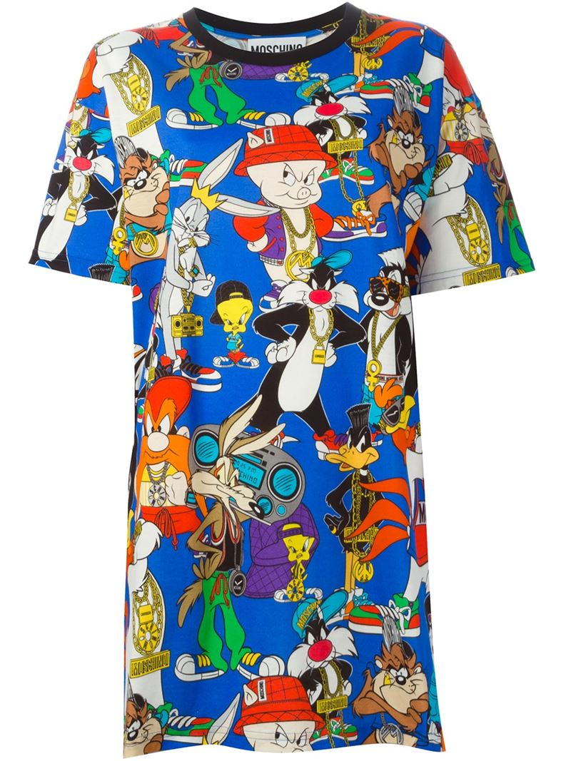 Lyst - Moschino Looney Tunes Print T-shirt in Black