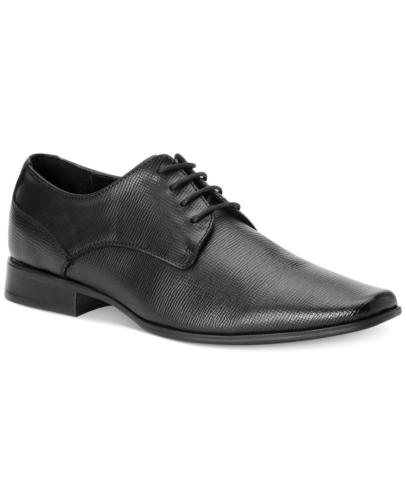 calvin klein men's kellen textured leather oxfords