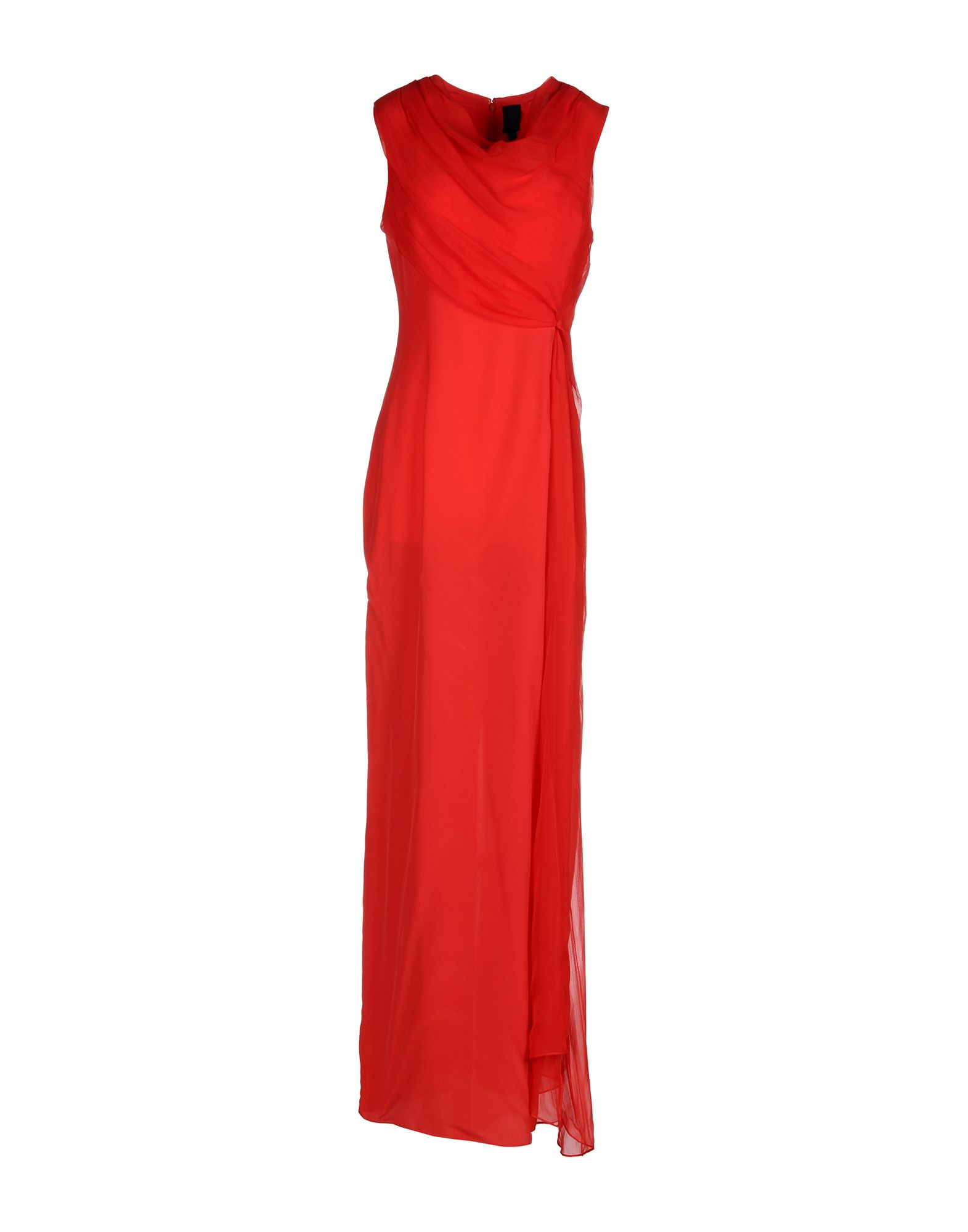 Vera wang Long Dress in Red | Lyst