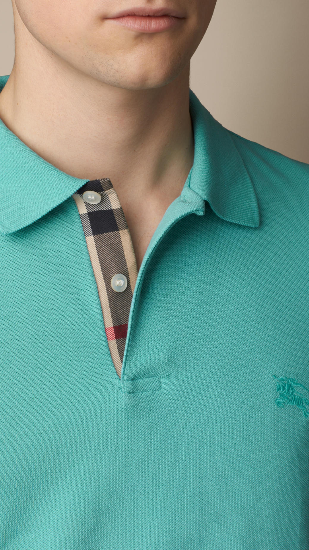 Check placket 2024 polo shirt