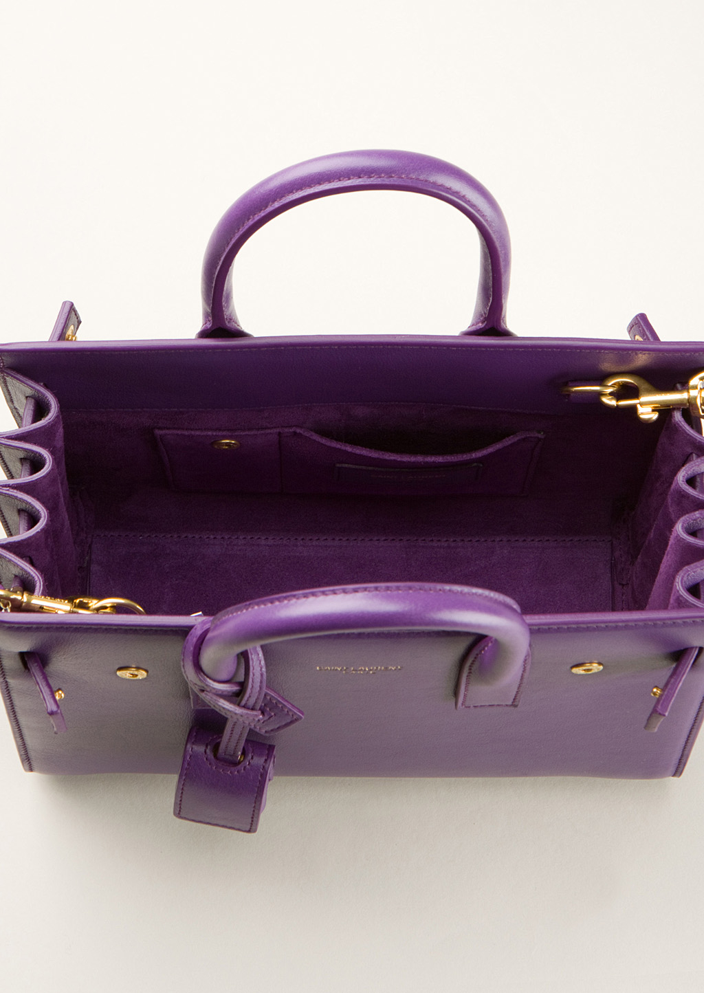 Saint laurent Classic Nano Sac De Jour Bag In Purple Leather in ...