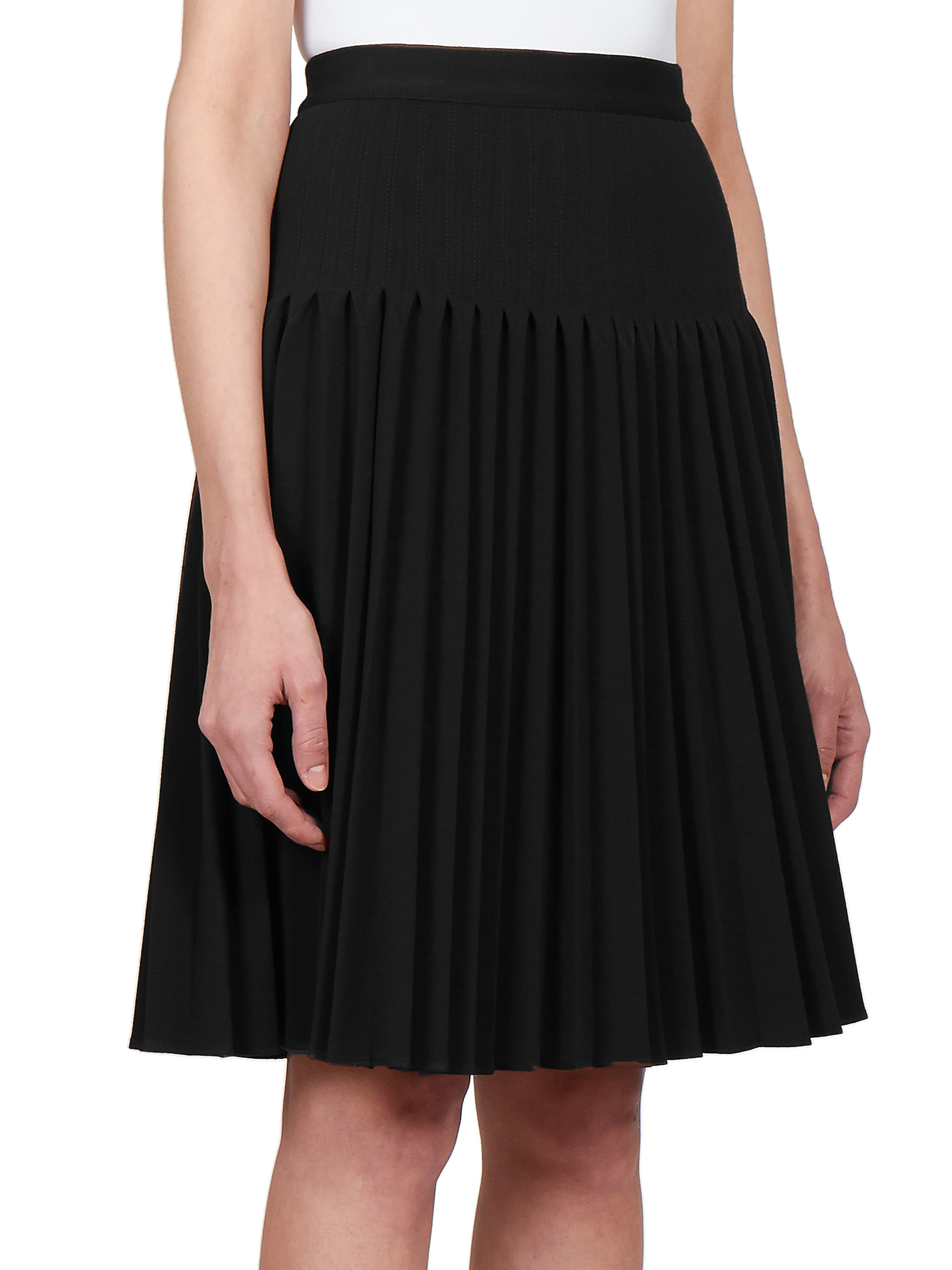 Lyst - Givenchy Pleated Milano Knit Skirt in Black