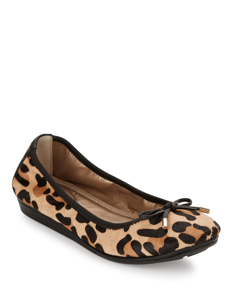 leopard calf hair flats