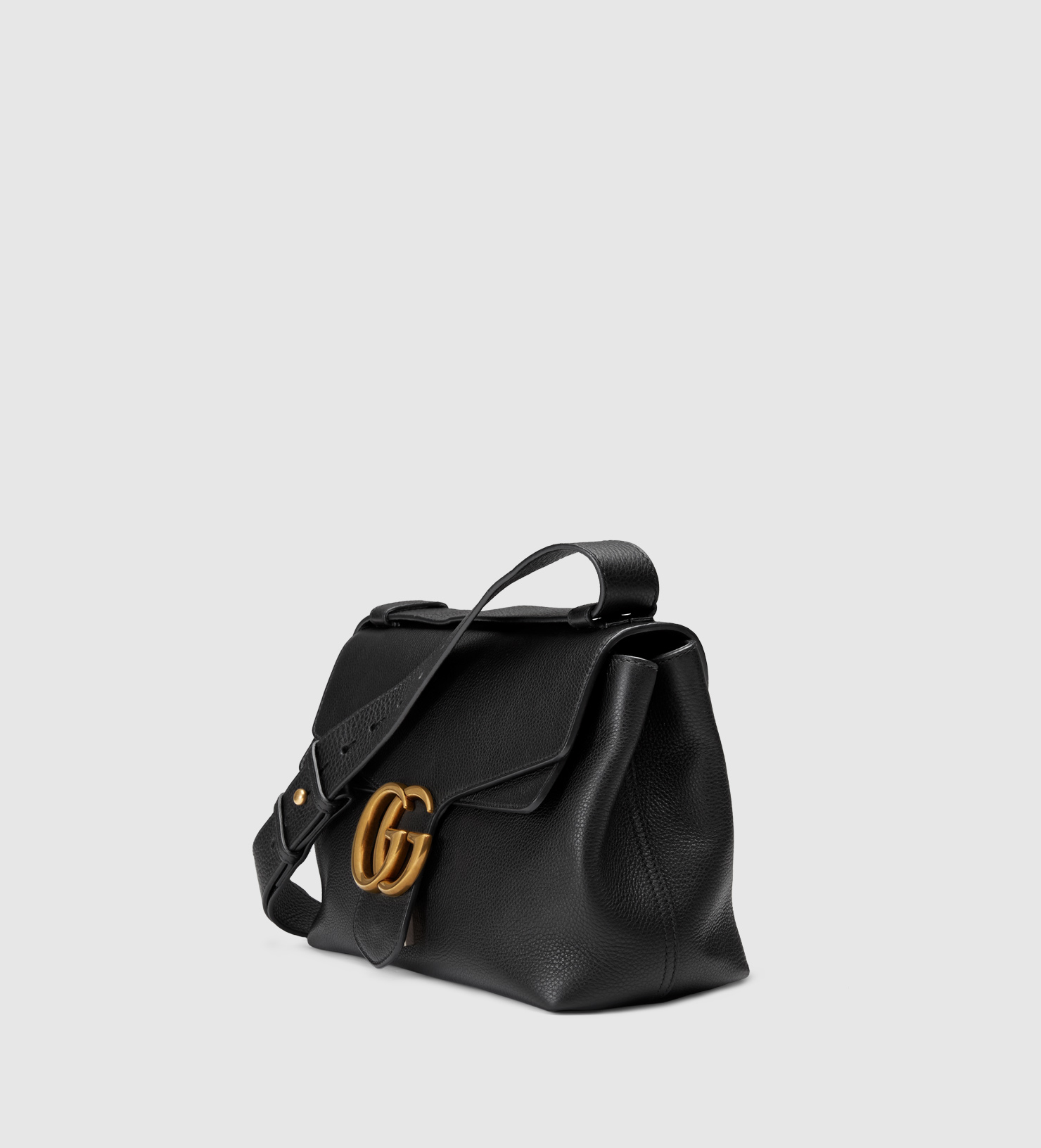 Gucci Gg Marmont Leather Shoulder Bag in Black | Lyst