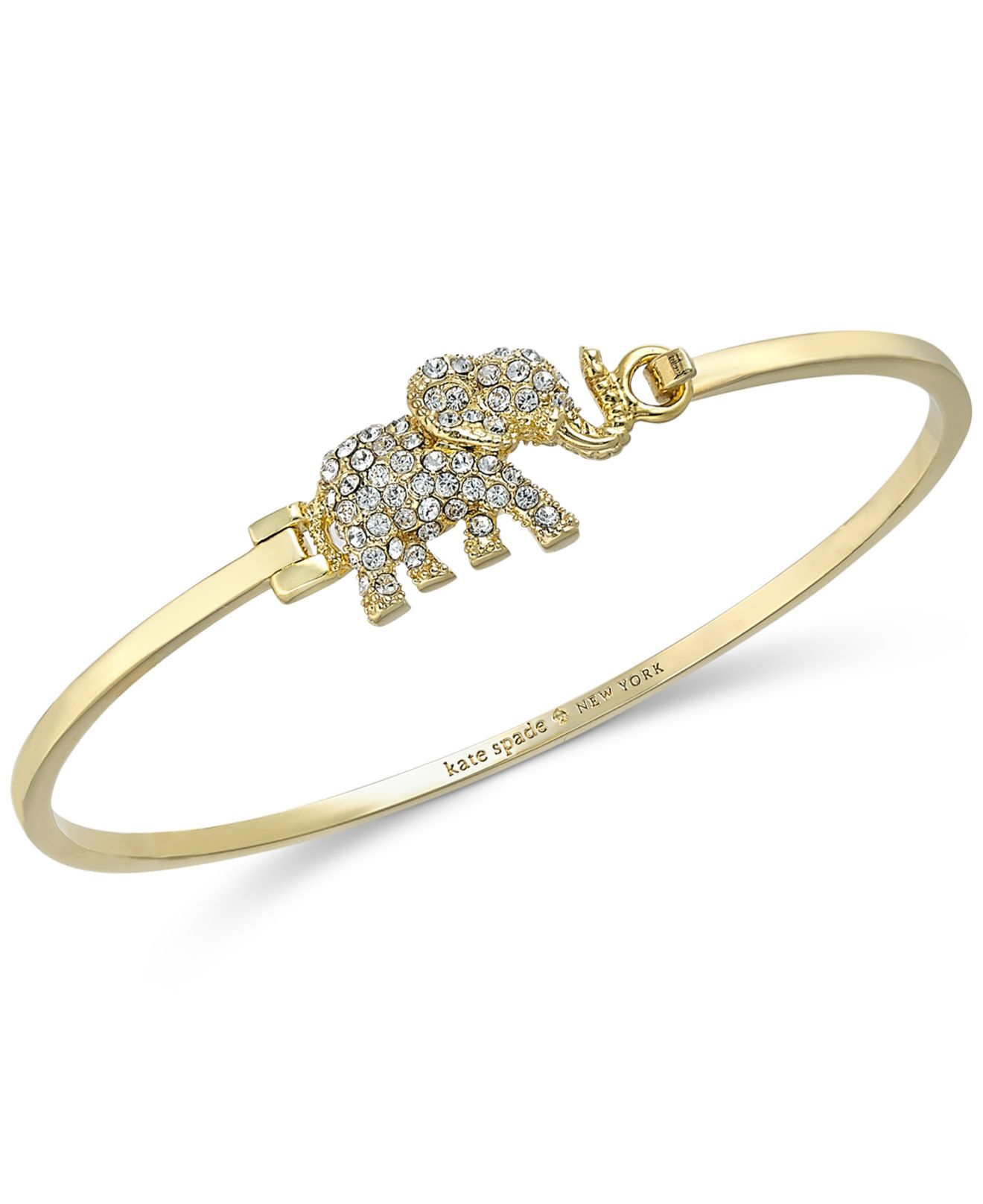 Lyst Kate Spade New York Goldtone Pavé Elephant Bangle Bracelet in
