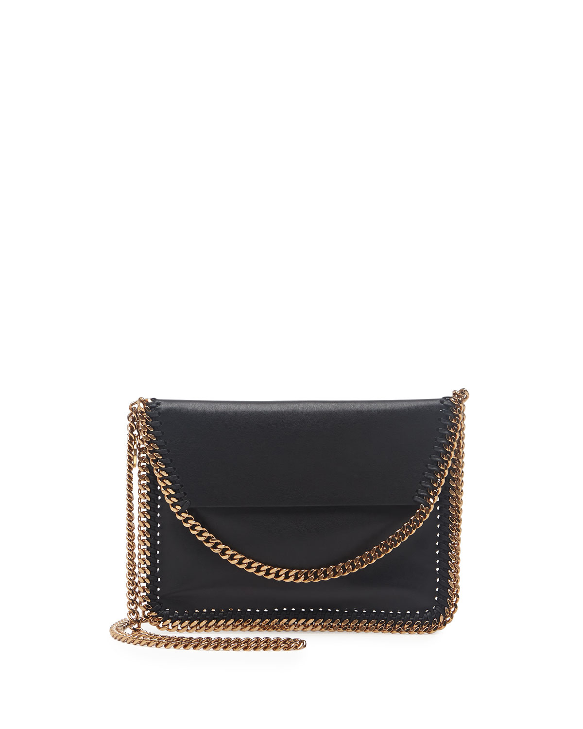 Stella Mccartney Falabella Mini Flap Crossbody Bag in Black | Lyst