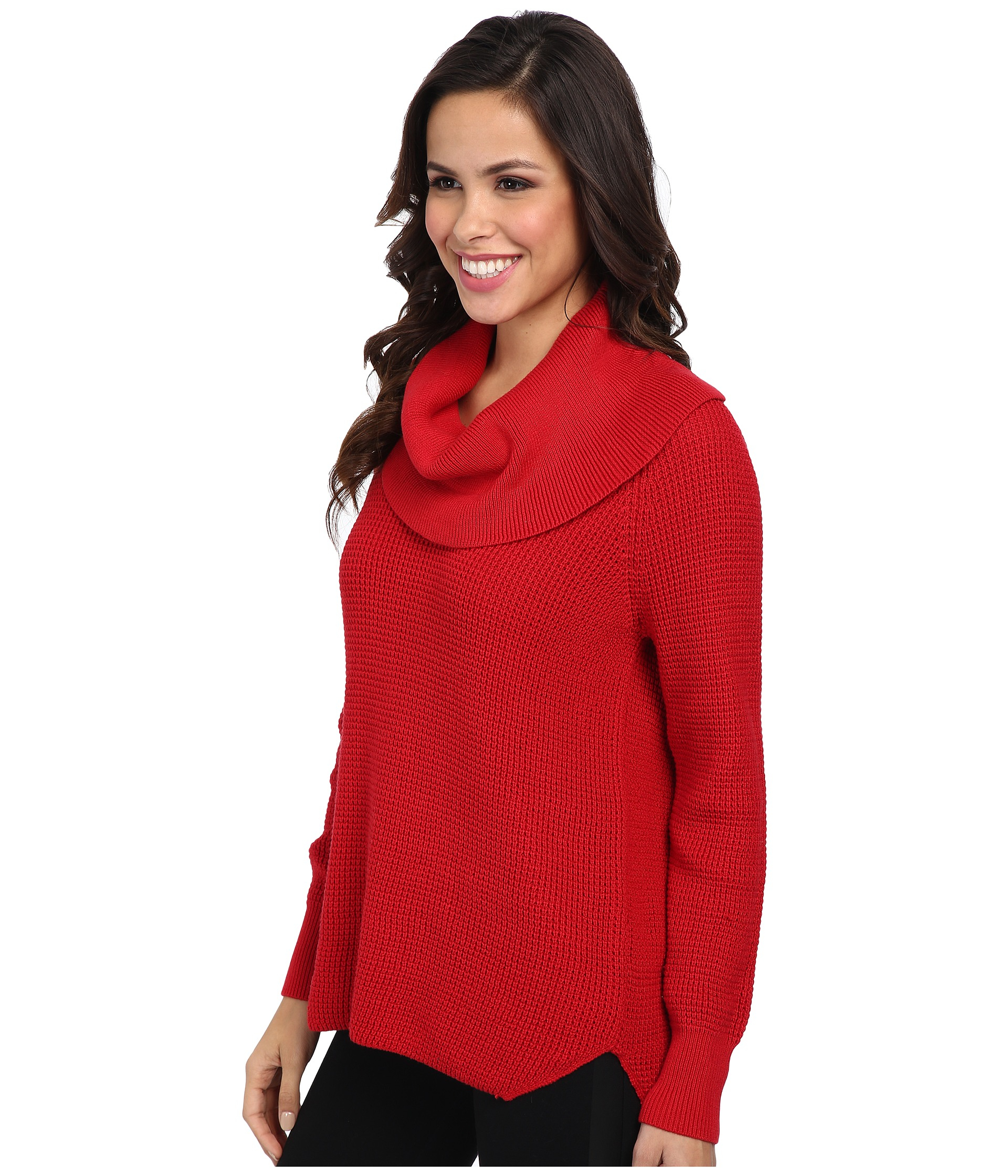 Lyst - Michael Michael Kors Cowl Neck Sweater in Red