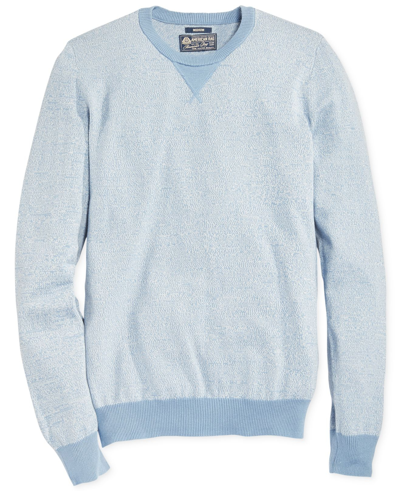 American rag Two-Tone Crew-Neck Sweater in Blue for Men (Coronet Blue ...