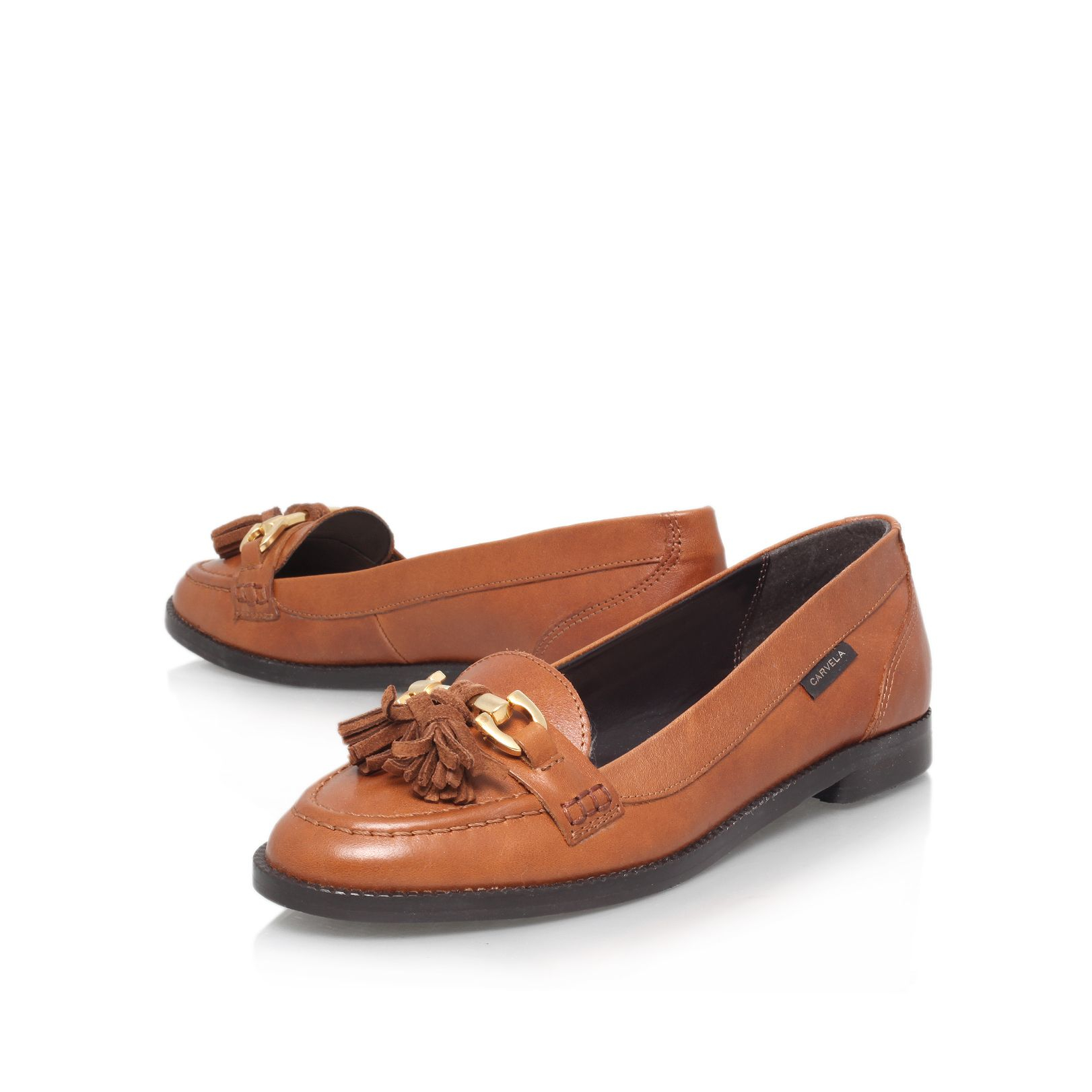 Carvela kurt geiger List Flat Slip On Loafers in Brown | Lyst