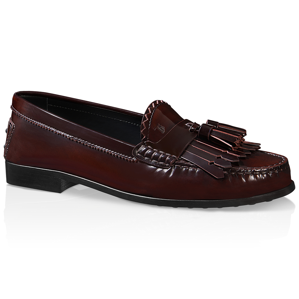 Tod's Leather Loafers in Purple | Lyst