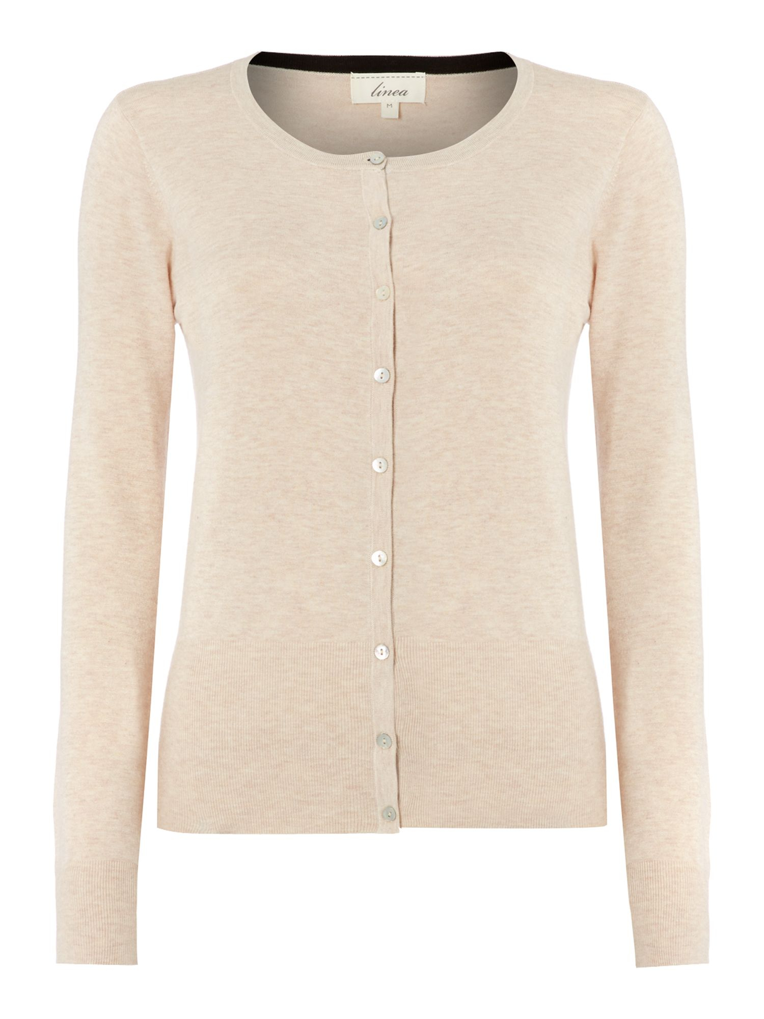 Linea Deep Rib Cardigan in Beige (Cream) | Lyst