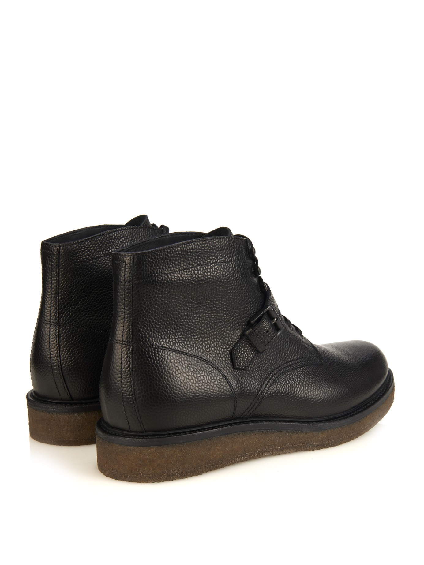 Lyst - Bottega Veneta Lace-Up Calfskin Ankle Boots in Black for Men