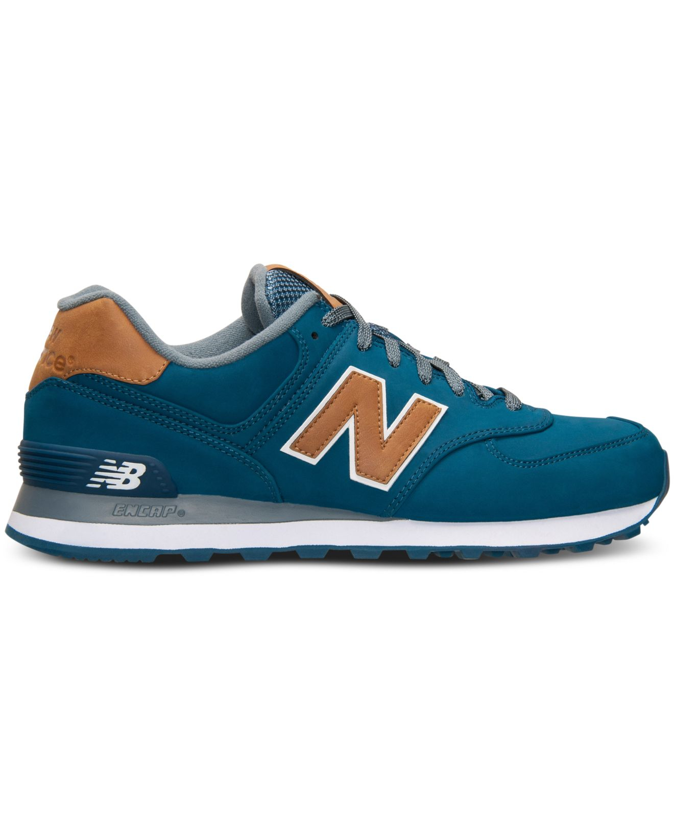 New balance Men's 574 Lux Casual Sneakers From Finish Line in Blue for ...