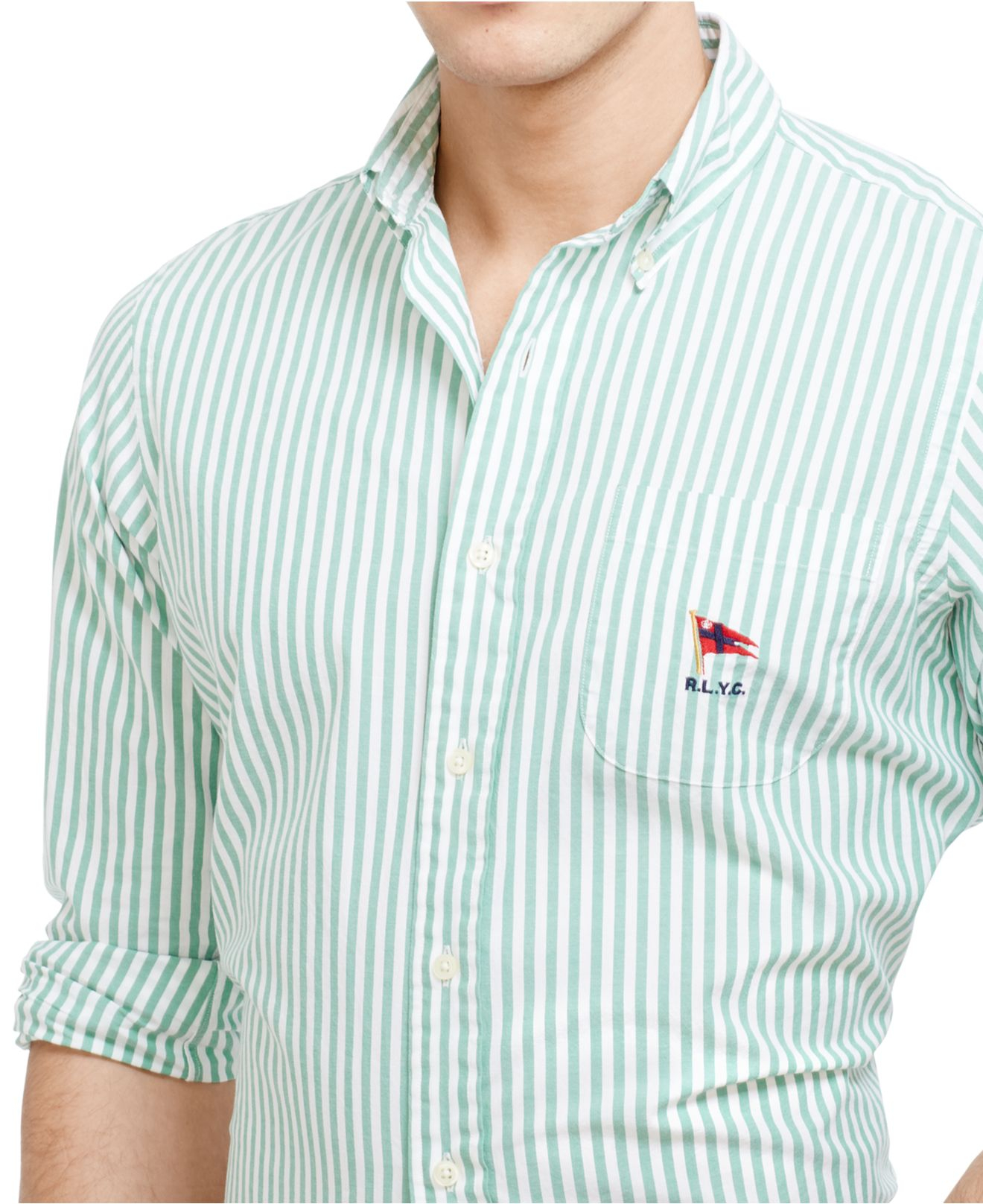 green stripe shirt men