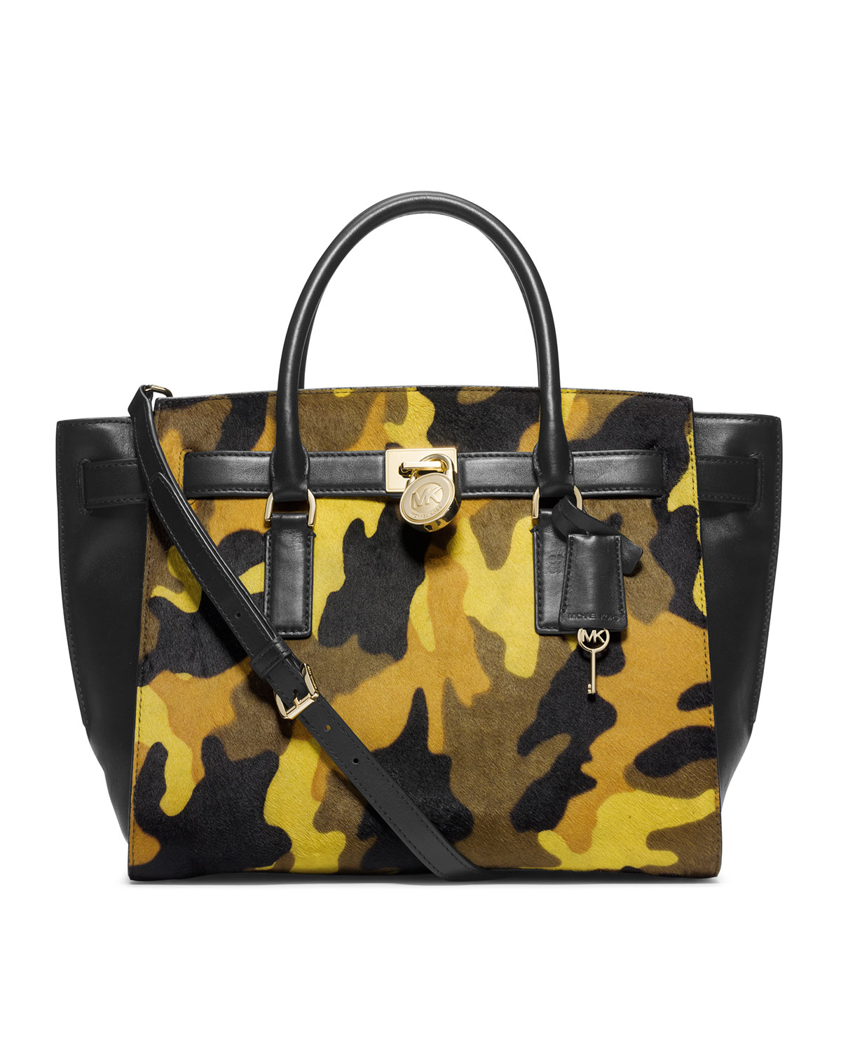 Michael Kors Michael Large Hamilton Camo Traveler in Yellow (ACID LEMON ...