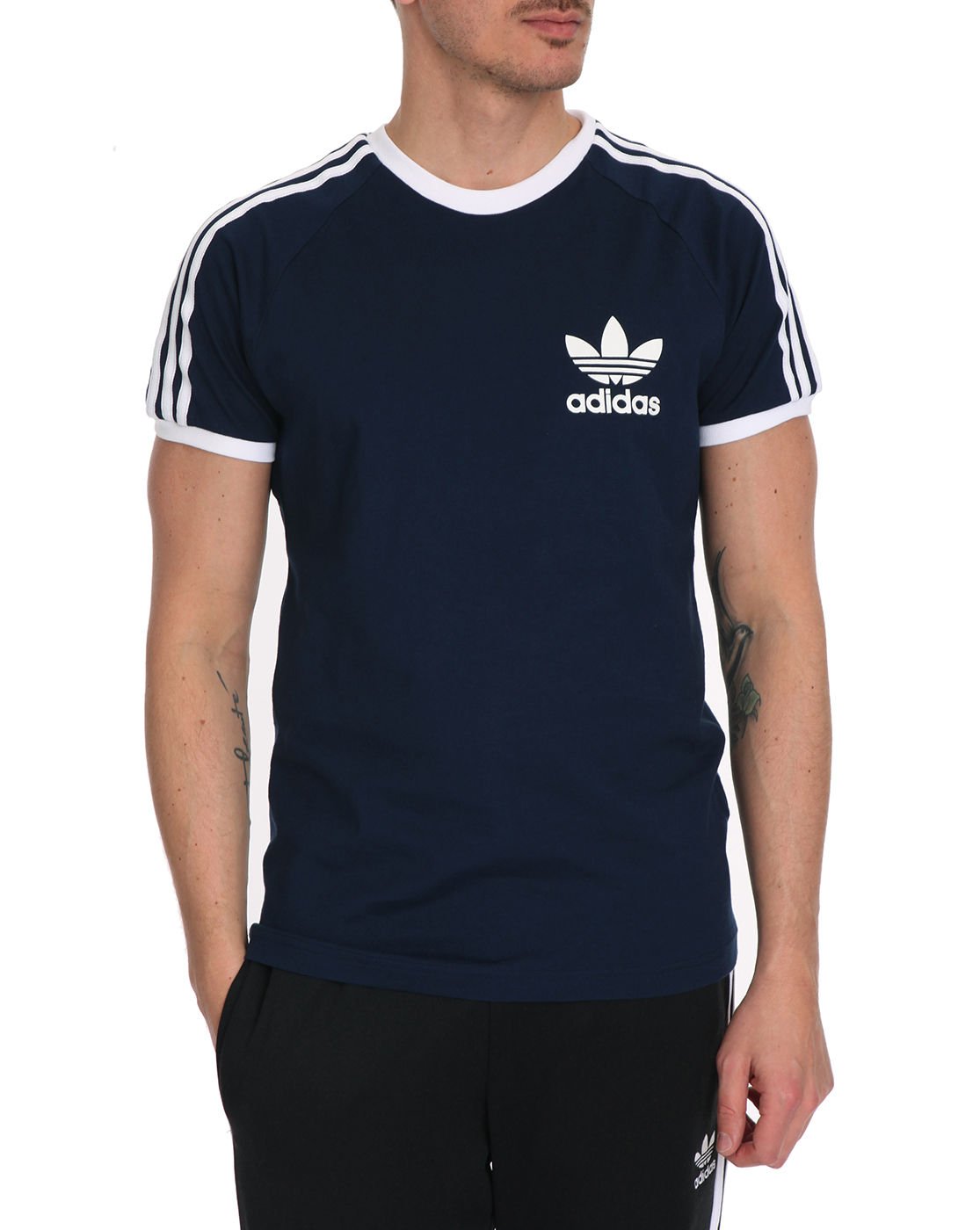 Adidas Navy Blue Cotton Sports Originals T-Shirt in Blue for Men | Lyst