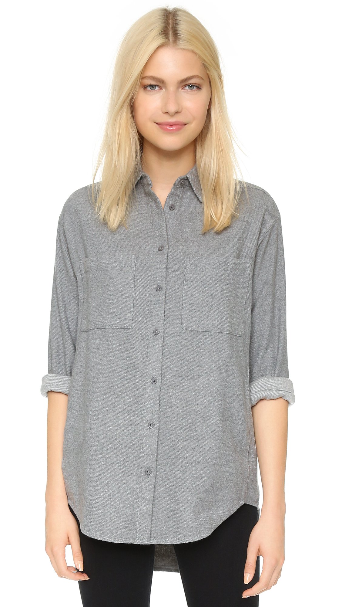 Lyst Madewell Flannel Button Down Shirt In Gray 