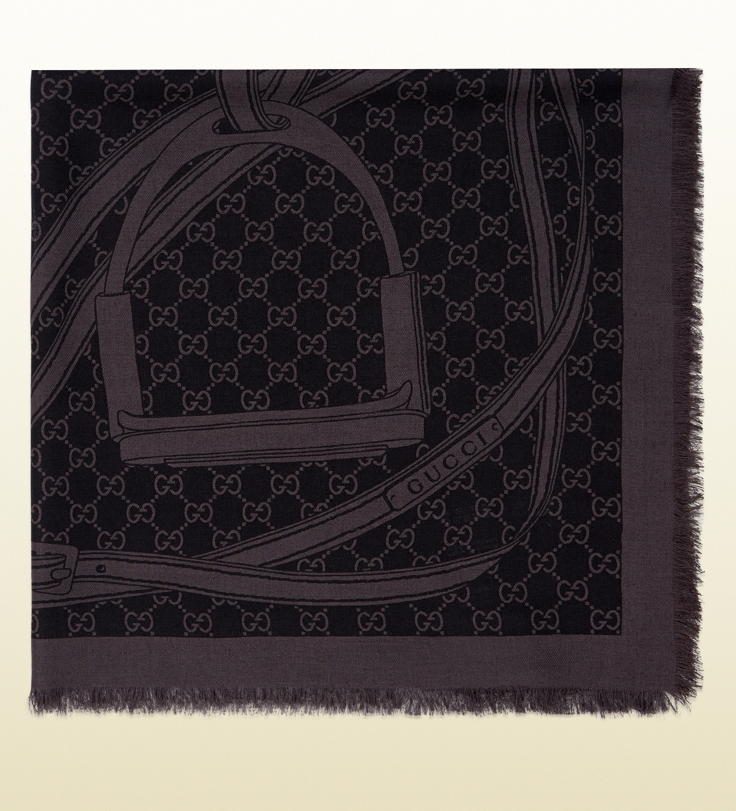 Gucci Gg Pattern Jacquard Stole in Brown | Lyst