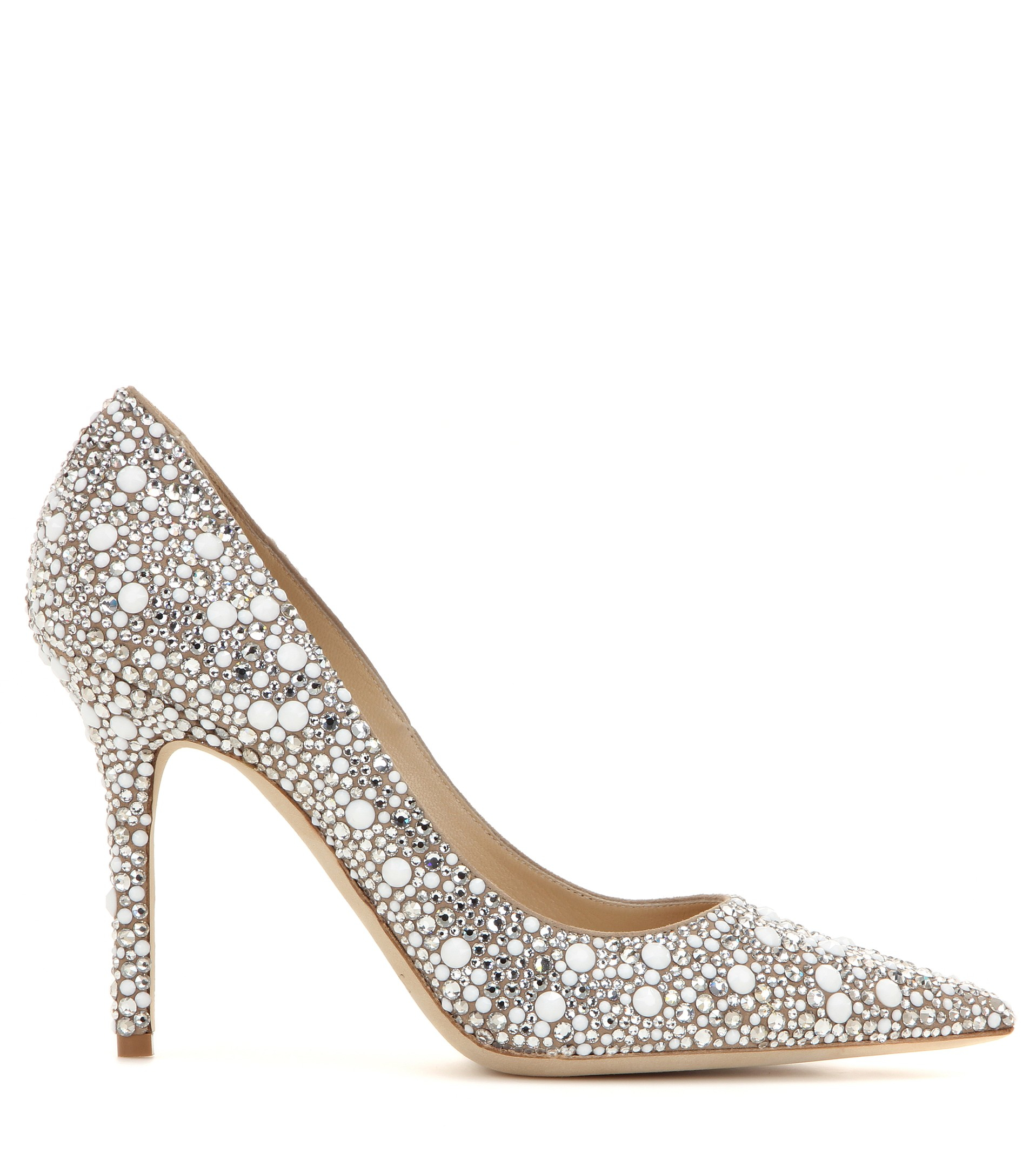 Lyst - Jimmy Choo Abel Embellished Suede Pumps in White