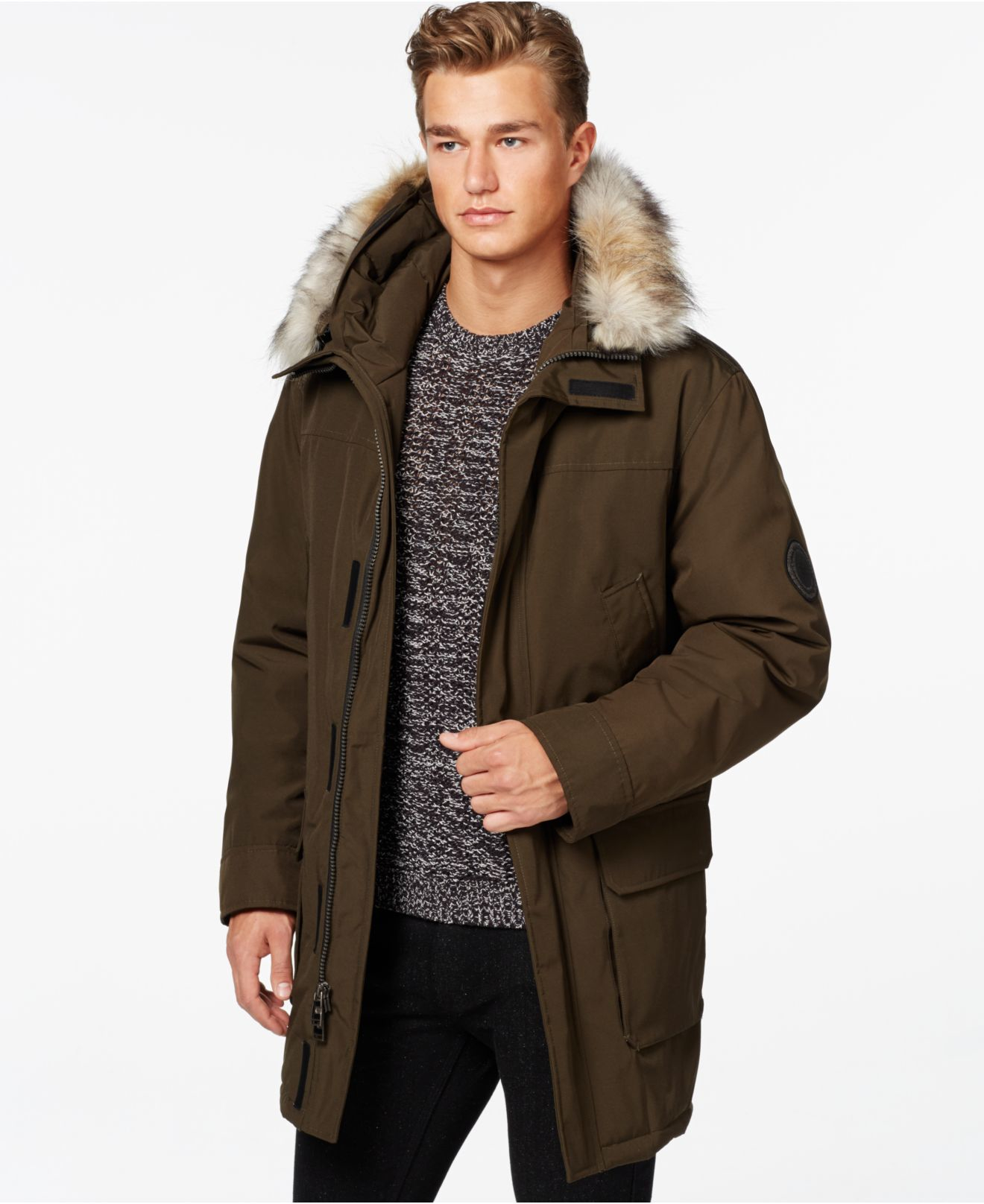 Ivory Mink Couture Hooded Faux Fur Jacket White New Look Green Big Faux Fur Parka Coat Lyst