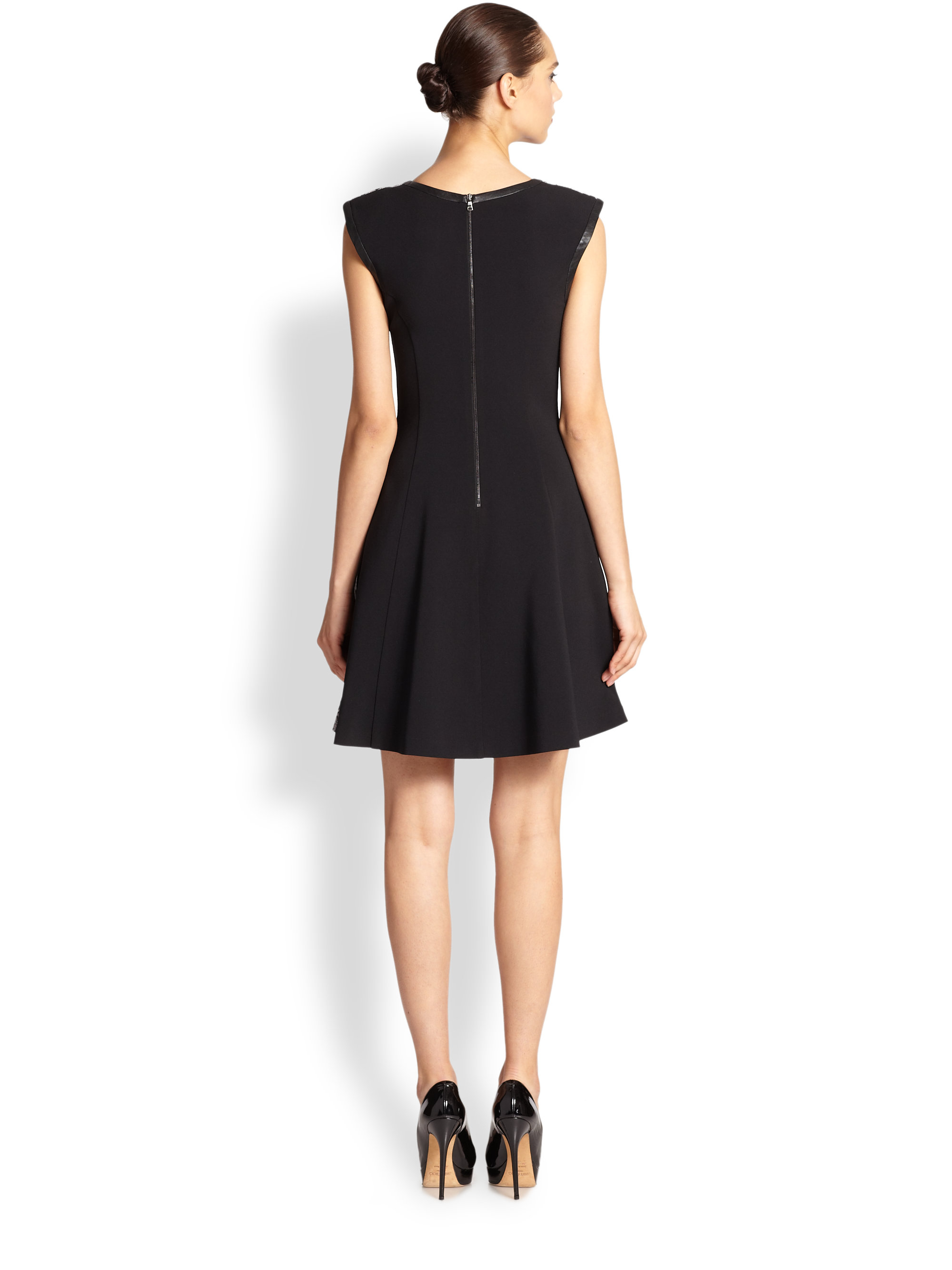 Lyst Abs By Allen Schwartz Lace Fit&flare Dress in Gray