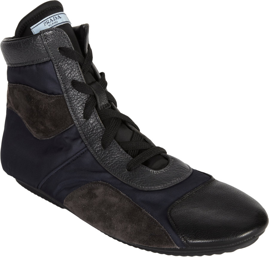 Prada Runway Boxing Boots in Blue for Men | Lyst