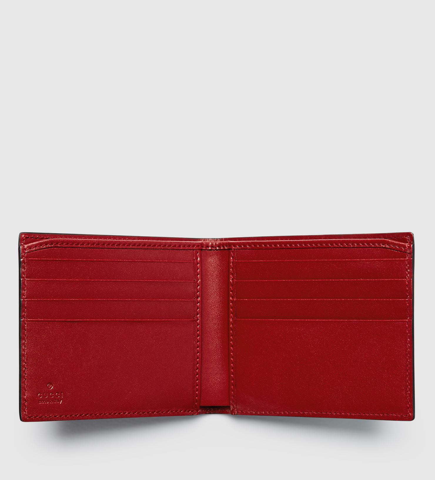 Gucci Leather Two-tone Bi-fold Wallet in Red for Men - Lyst