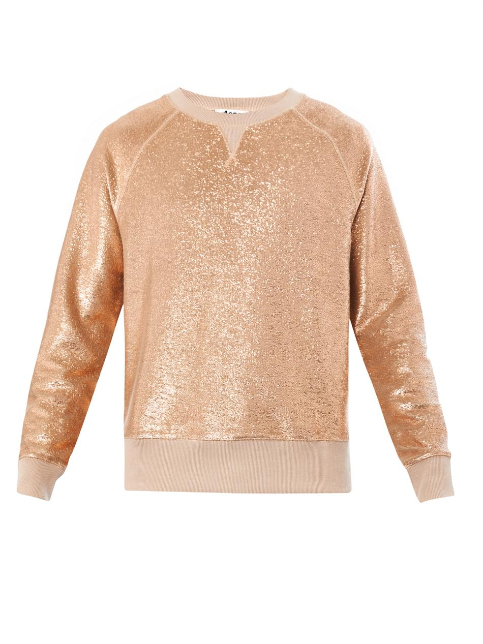 Lyst - Acne Studios College Glitter Sweatshirt in Natural for Men