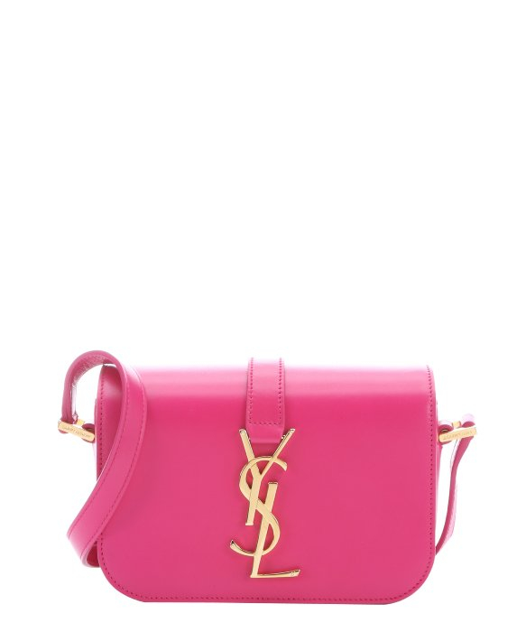 Saint laurent Lipstick Fuschia Leather \u0026#39;Ysl\u0026#39; Logo Mini Crossbody ...  