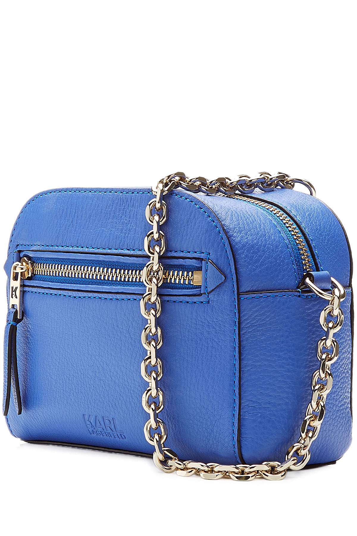 Lyst - Karl Lagerfeld Leather Shoulder Bag - Blue in Blue