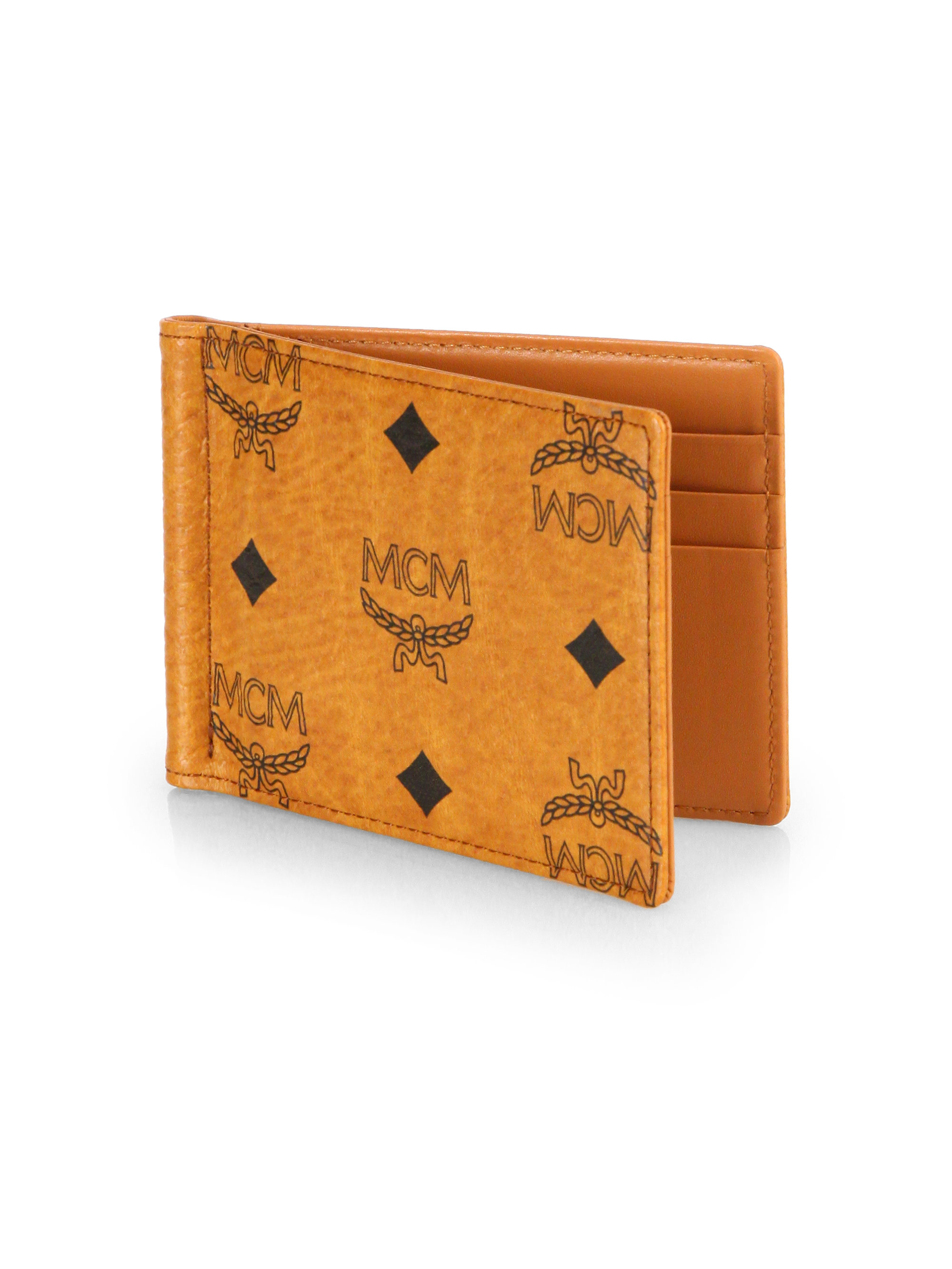 Mcm Heritage Money Clip Wallet in Orange for Men | Lyst