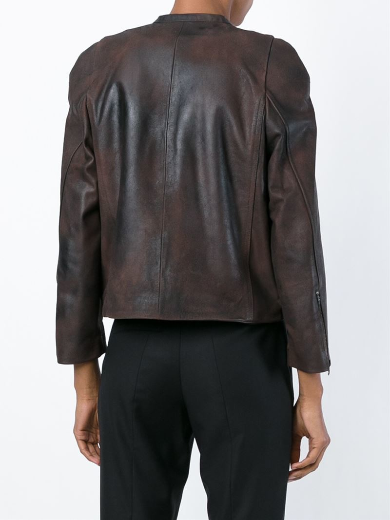 Golden Goose Deluxe Brand Wool Lined Leather Jacket In Brown Lyst Gallery
