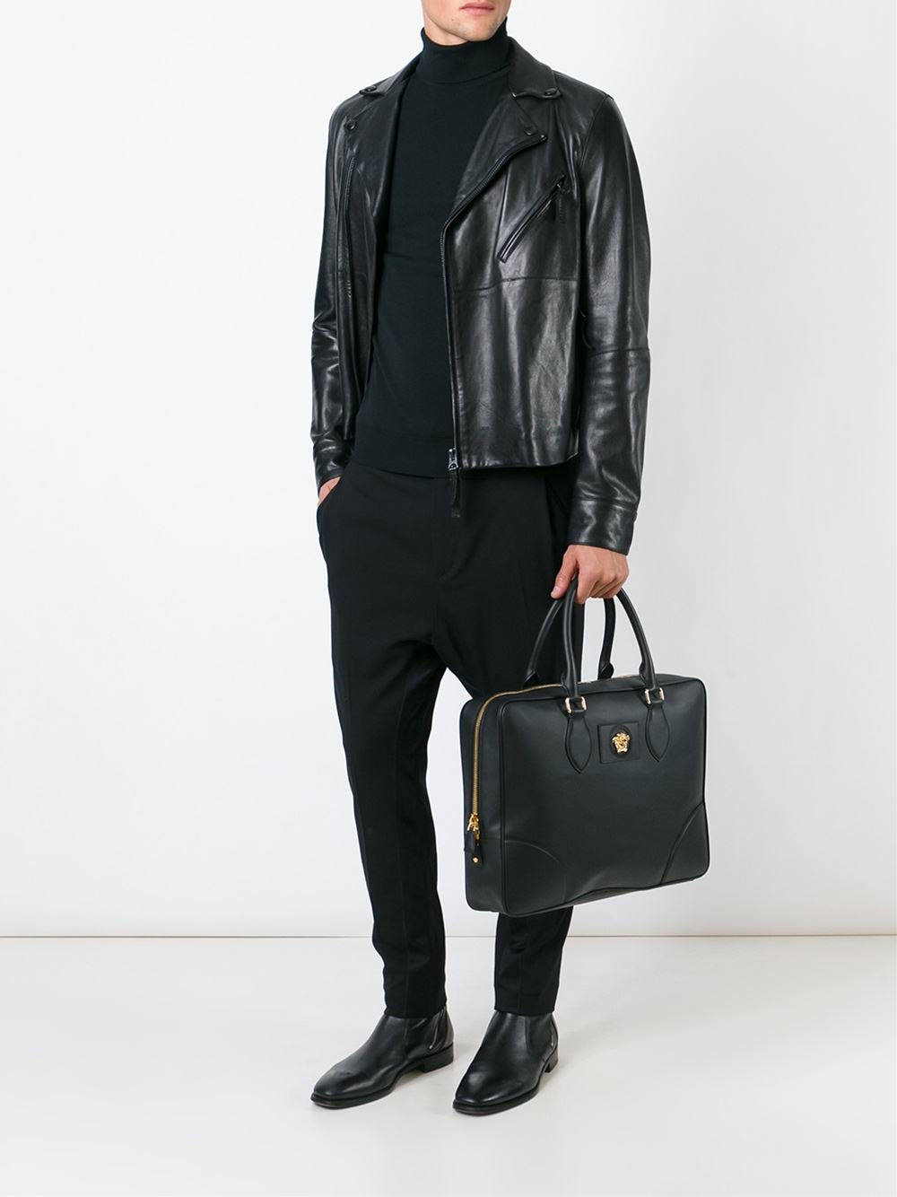 Lyst - Versace Medusa Laptop Bag in Black for Men