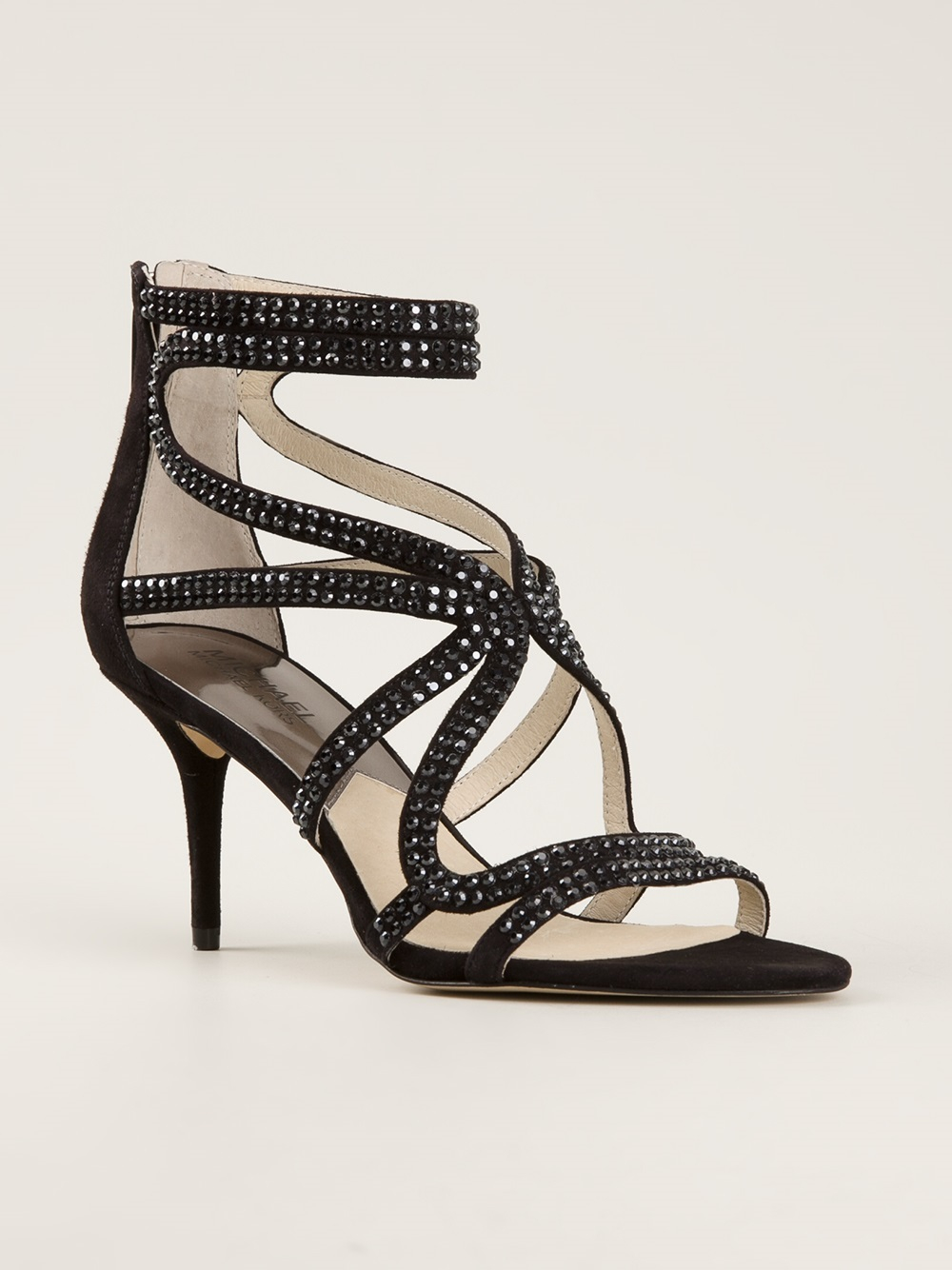 black high heels with gold studs